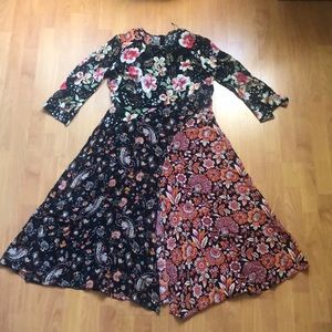 Zara  size Large Patchwork Midi dress